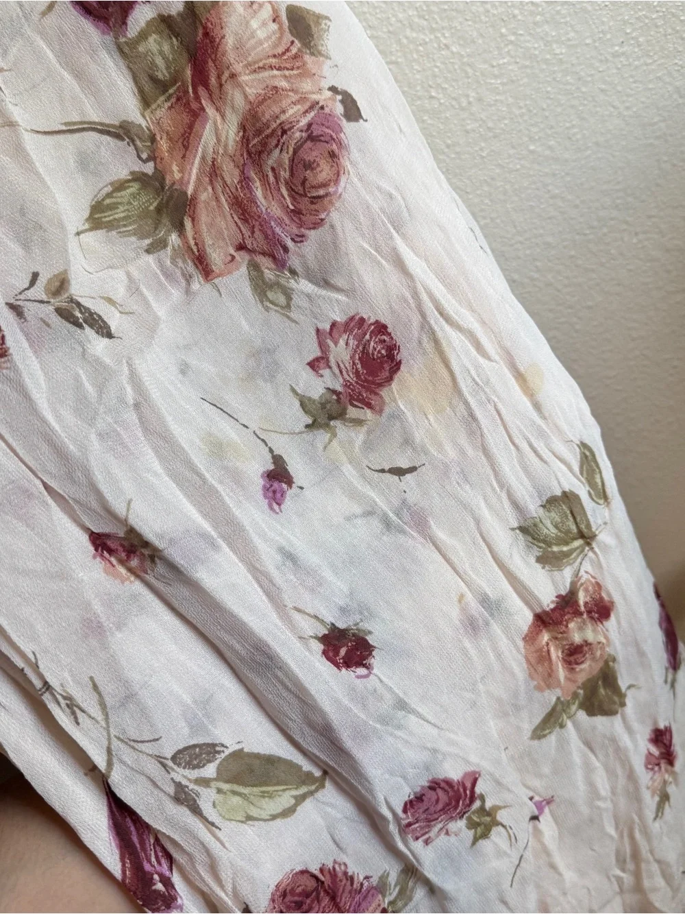 VINTAGE Light Pink Floral Scoop-Neck Women's Dress